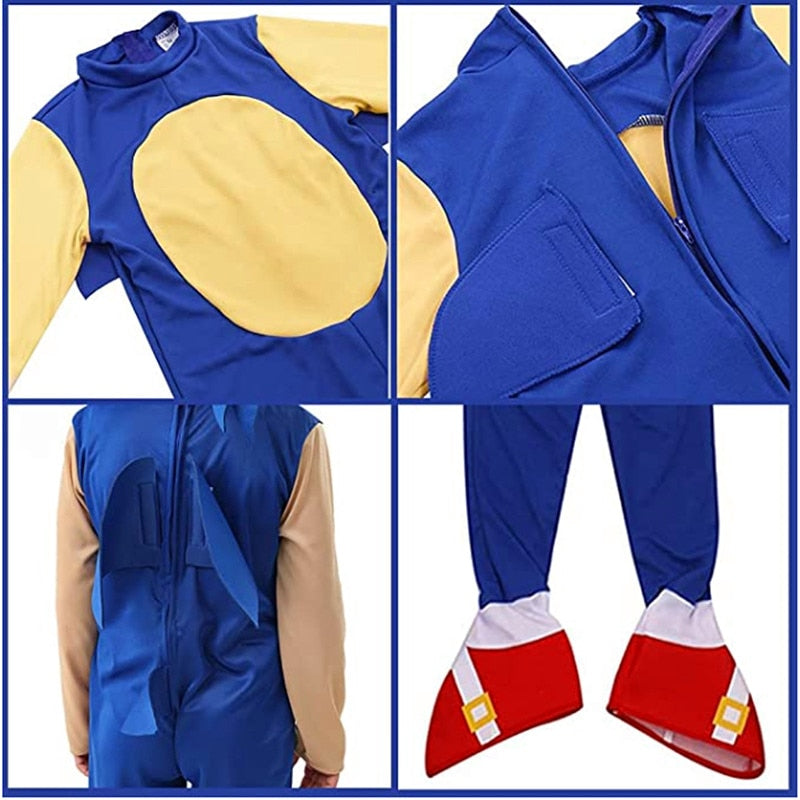 Camiseta Fantasia Infantil Sonic Tamanhos 2,4,6,8,10 E 12