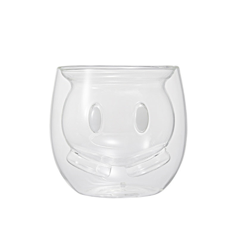 Vaso de vidrio Guante y pantalón de Mickey Vidrio de doble capa