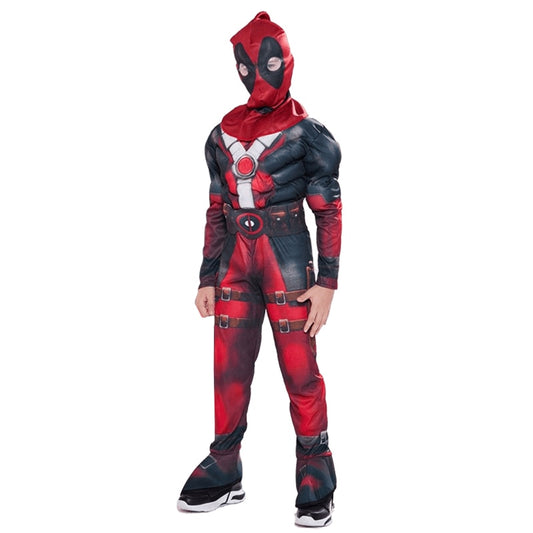 Fantasia Deadpool Infantil 3D Muscle Cosplay