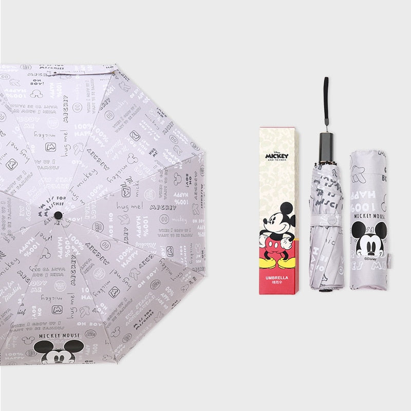 Guarda-Chuva Sombrinha Mickey Cinza com Proteção Solar UPF50+ Adulto Original Disney