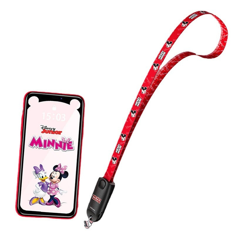 Lanyard, Data Cable and USB Fast Charging 3 in 1 Mickey and Minnie Disney