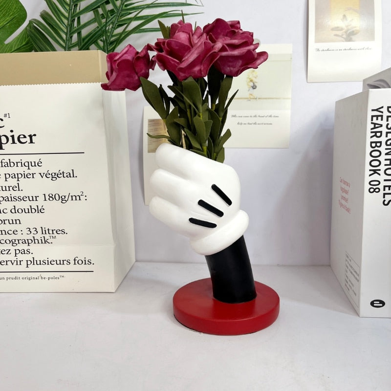 Flower Vase Table Decorative Mickey Hand