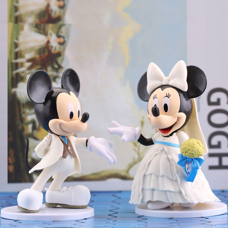 Mickey and Minnie White Groom Cake Topper Disney Wedding