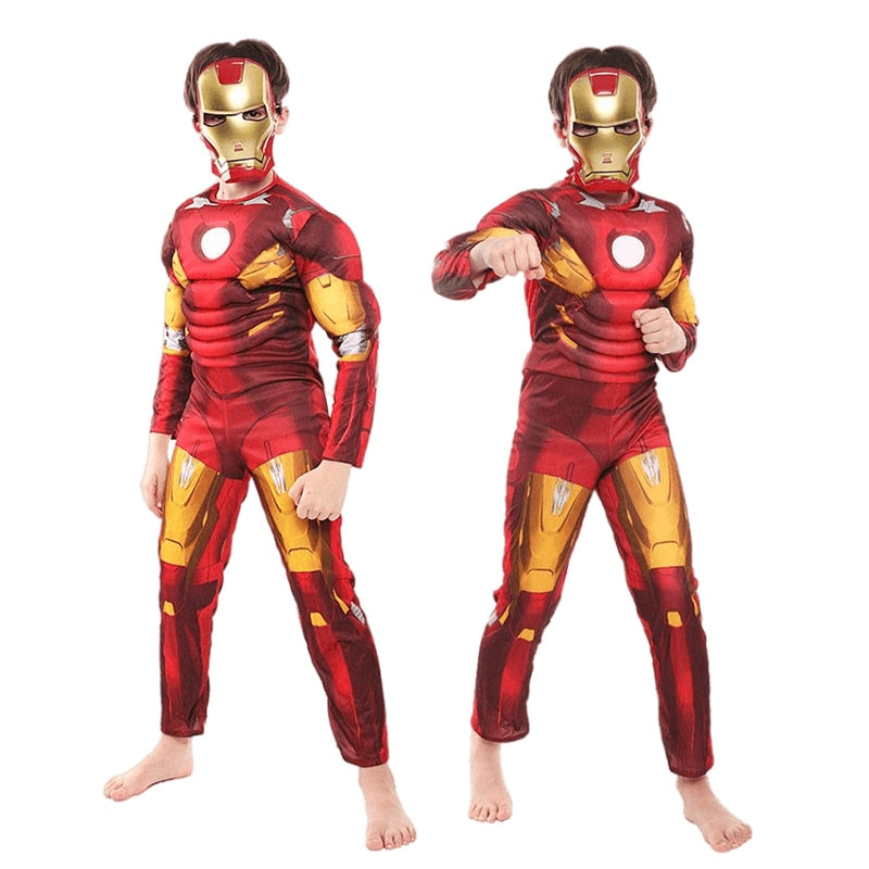 Children's Iron Man 3D Muscle Cosplay Costume