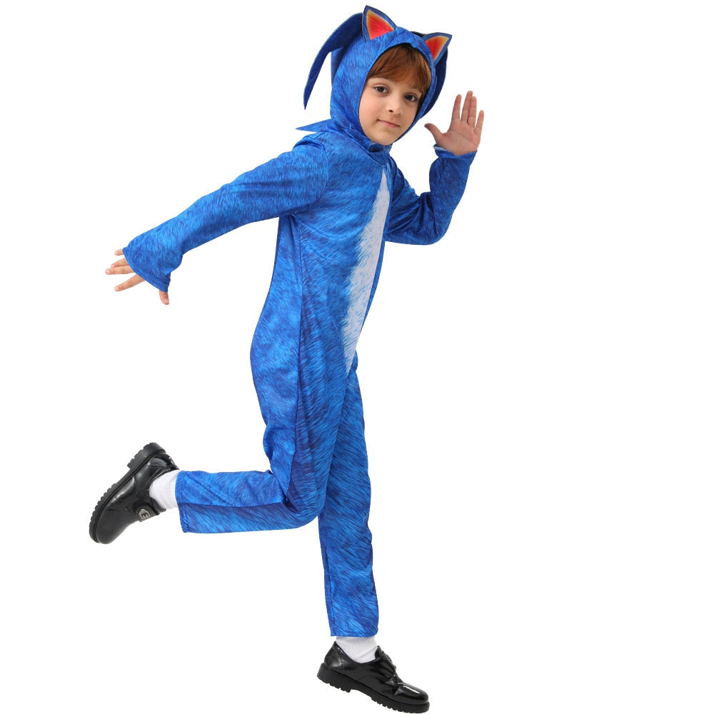 Fantasia Sonic Azul Infantil Cosplay Halloween Dry no Shoptime