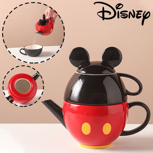 Tetera y taza de té Mickey de cerámica de Disney