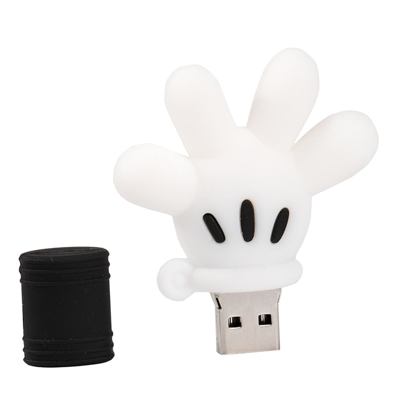Pen Drive Luva Mickey USB Flash Drives 4, 8, 16, 32 e 64GB