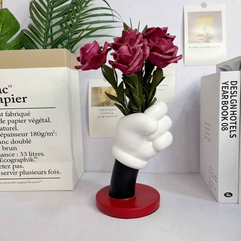 Flower Vase Table Decorative Mickey Hand