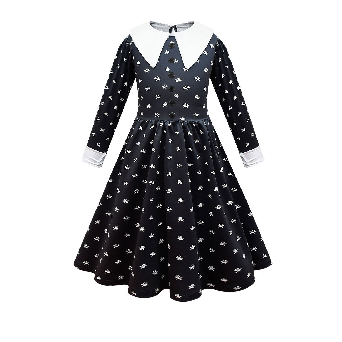 Costume Wandinha Addams Children's Cosplay Dress