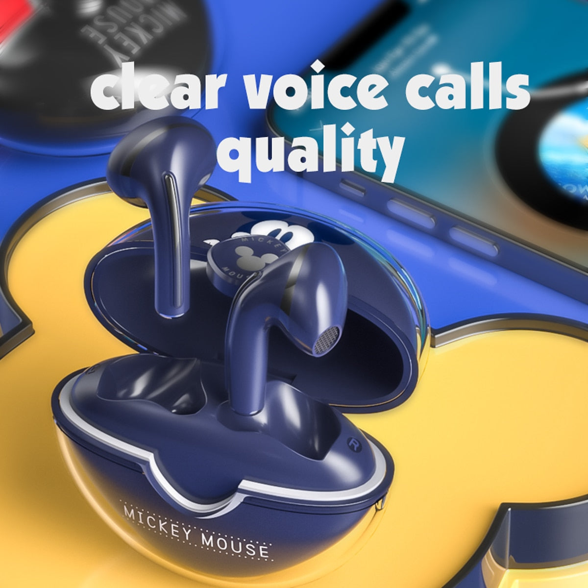 Fones de Ouvido Mickey TWS Bluetooth Sem Fios Disney