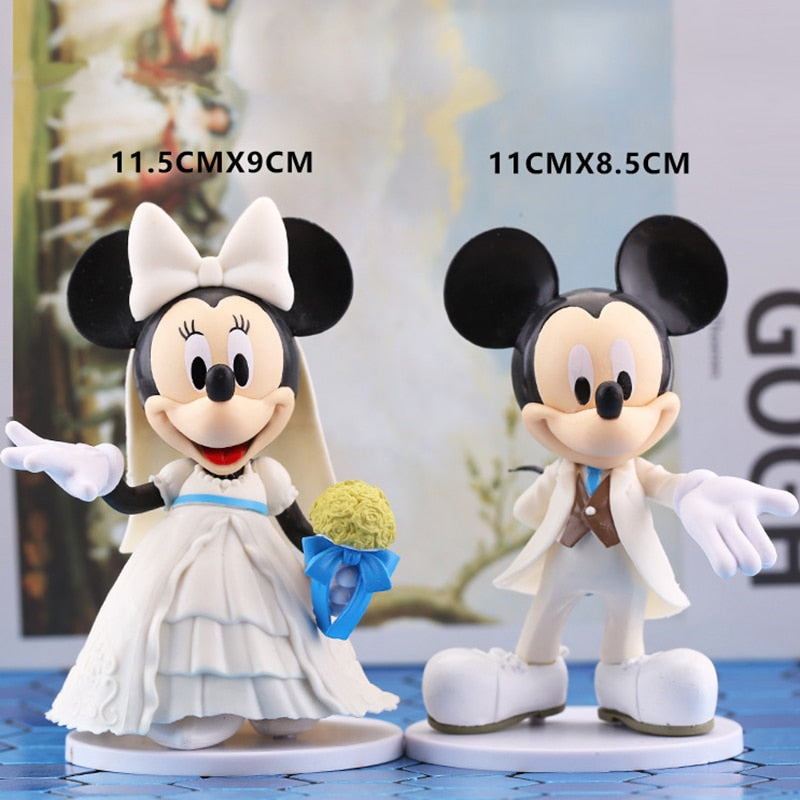 Topo de Bolo Mickey e Minnie Noivos Brancos Casamento Disney
