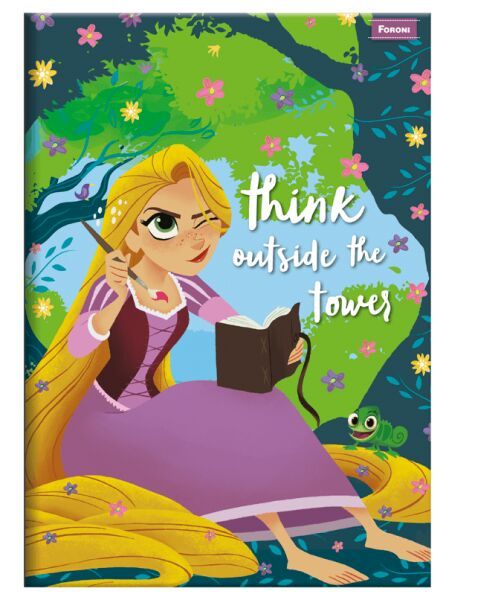 Caderno Brochura Pequeno Enrolados Disney - Think outside the Tower 96 folhas