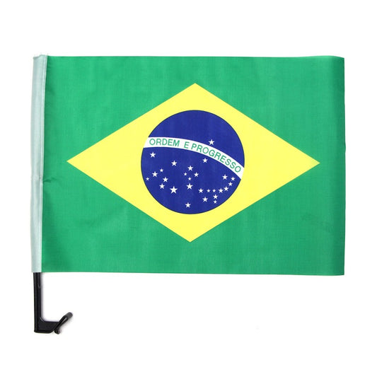 Brazilian Flag in Car Window Fabric 30x40cm