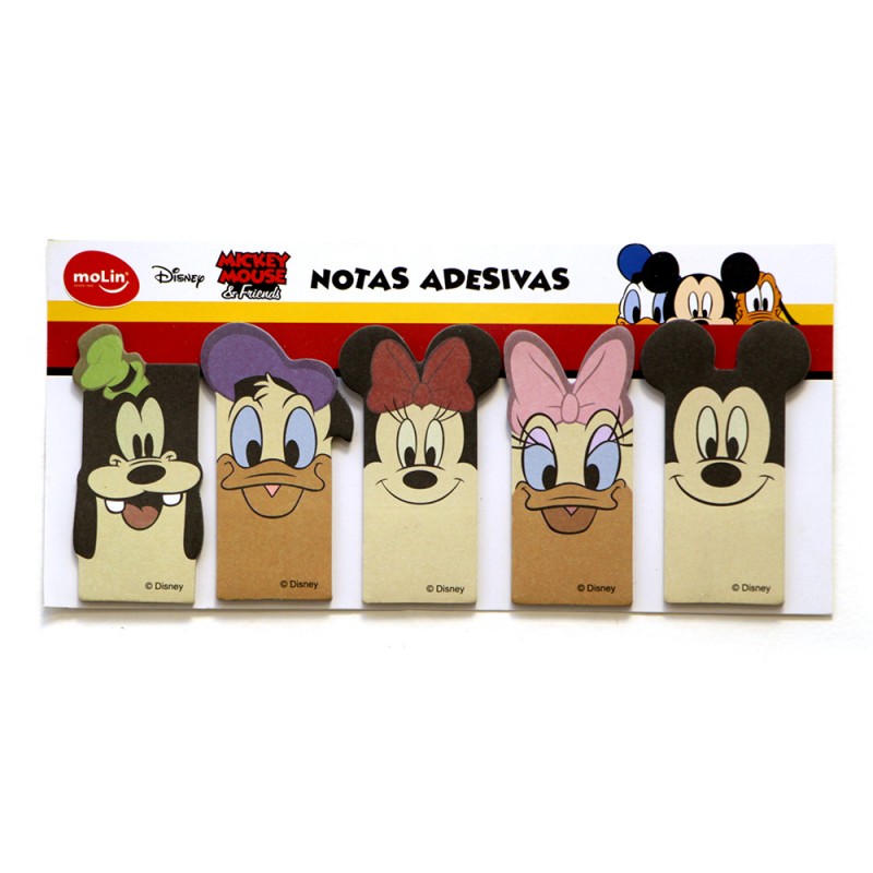 Sticky Note Pad Mickey's Gang Bookmark - 5 pads 25 notes