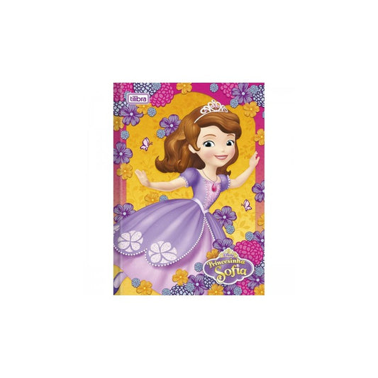 Notebook Brochure Hard Cover Top 1/4 Sofia Princess 20 x 14 cm - Yellow Cover 48 sheets