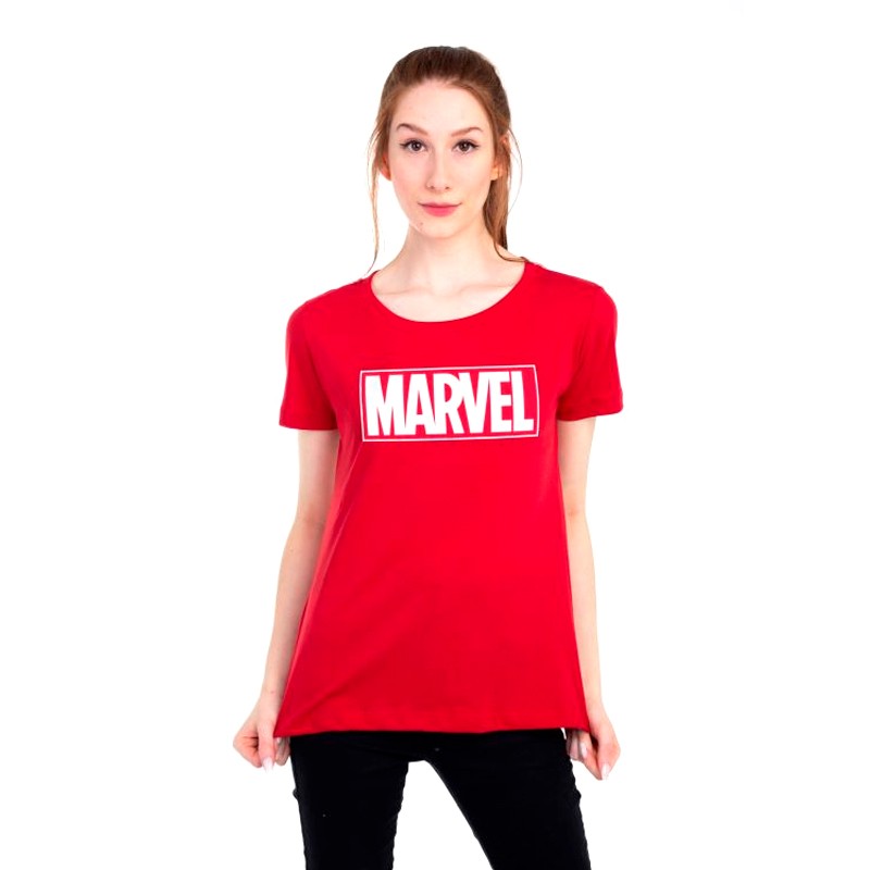 Camiseta Mujer Logo Marvel Baby Look