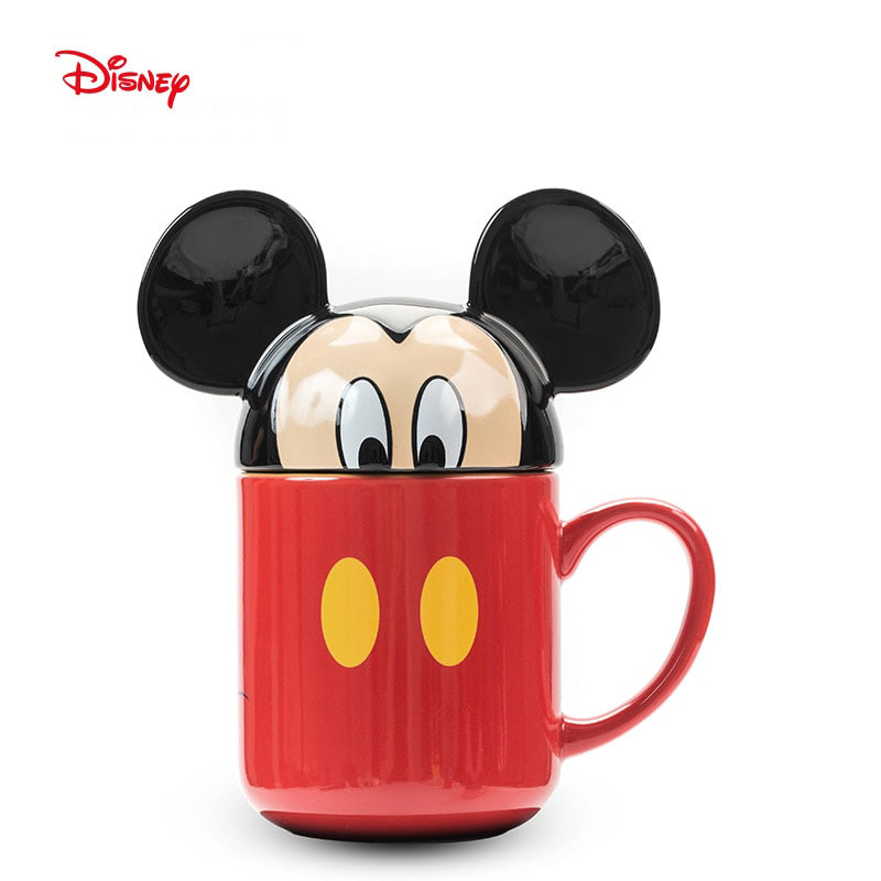 Caneca 3D Mickey, Minnie, Stitch e Pooh Cartoon Cerâmica 330ml Oficial Disney