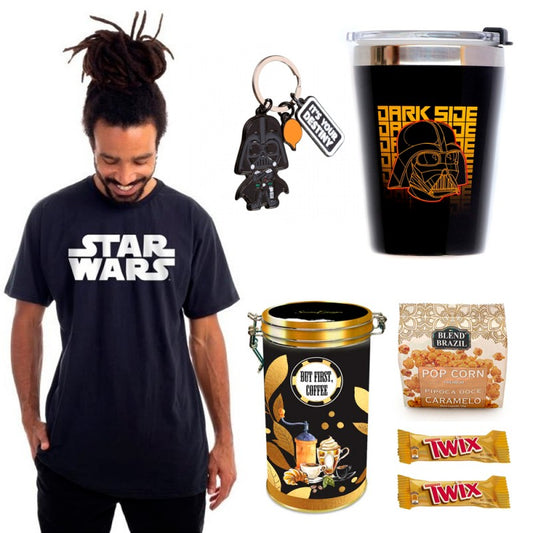 Cesta na Caixa Darth Vader C/ Copo Viagem Star Wars - M