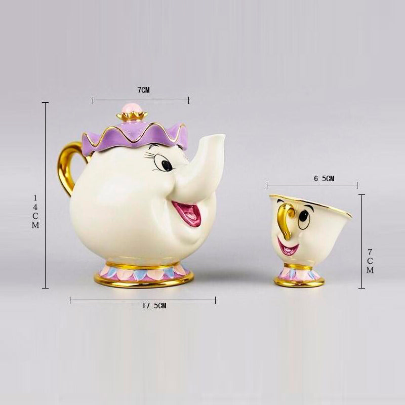 Beauty and the Beast teapot and cup set