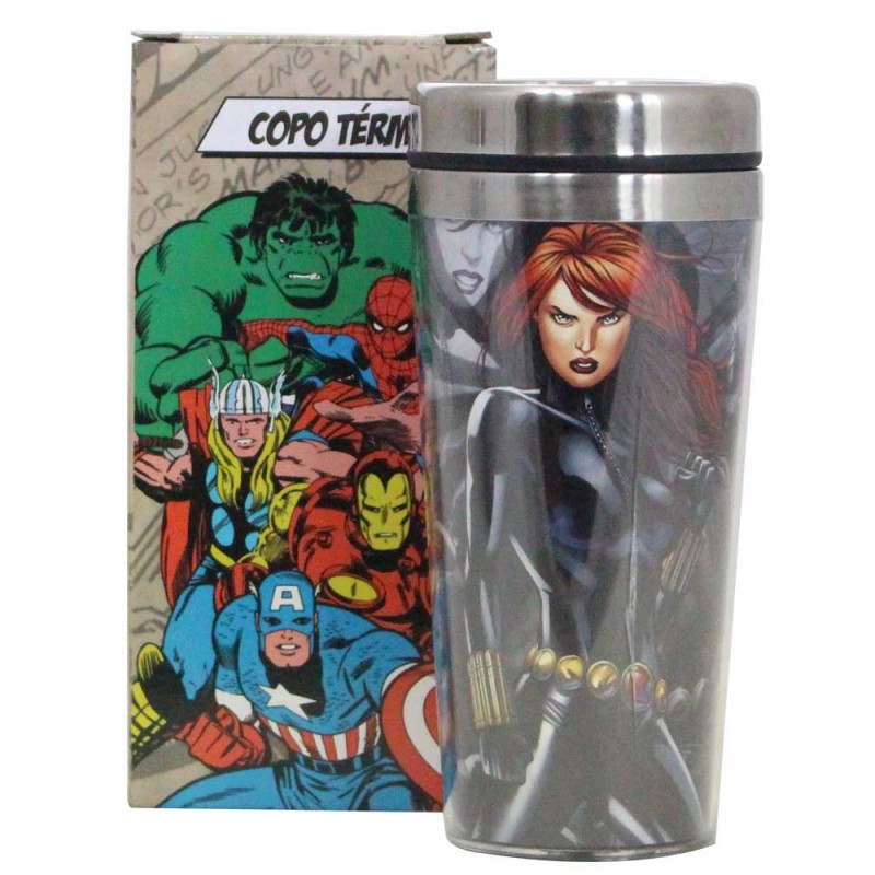 Thermos Cup with Lid 450ml Black Widow Marvel Black Widow