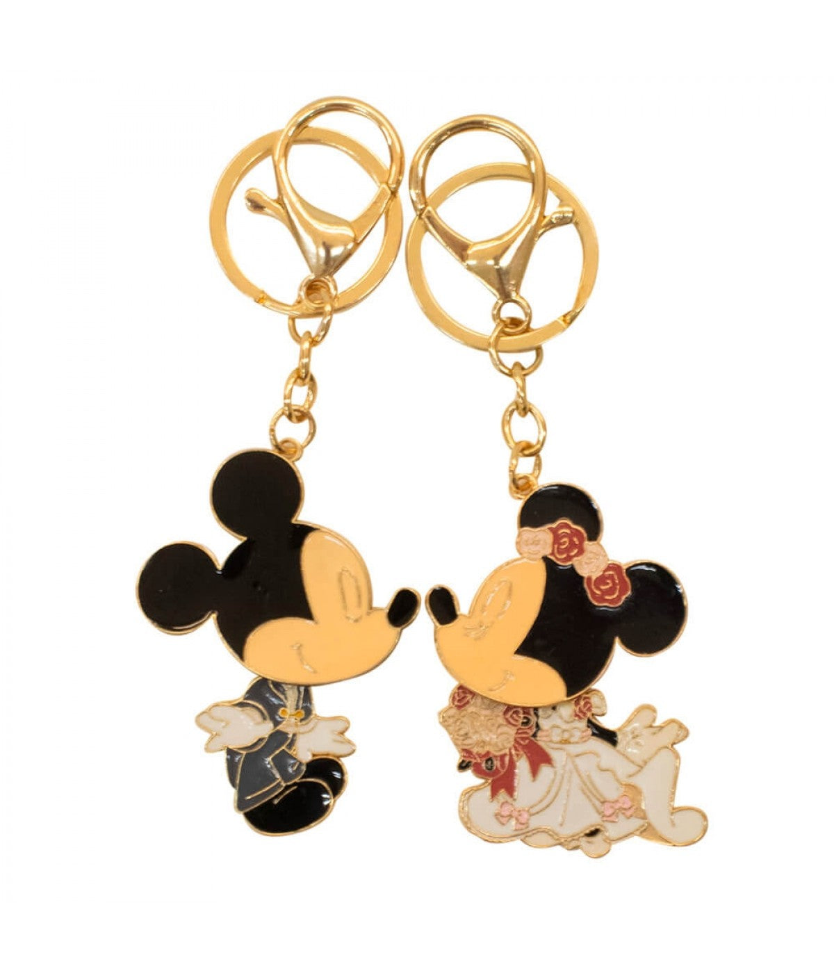 Llavero de boda de metal de los novios de Mickey y Minnie