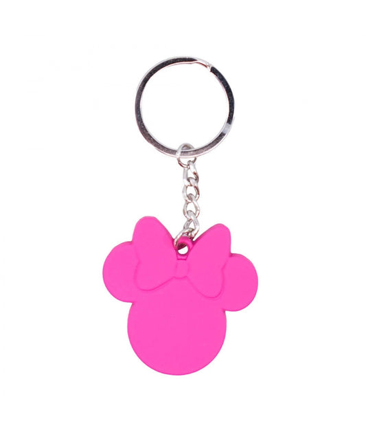 Pink Minnie Head Disney Silhouette Keyring