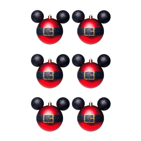 Adornos Navideños Disney Mickey Belt Ball - Pack de 6 Bolas 6cm