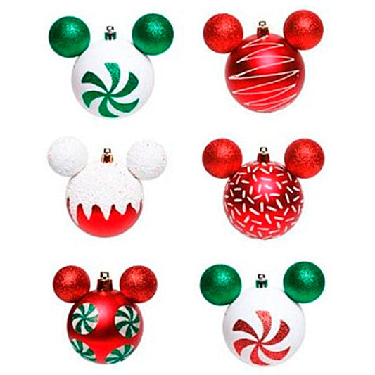 Disney Christmas Ornaments Mickey Candy Ball - Pack of 6 Balls 6cm