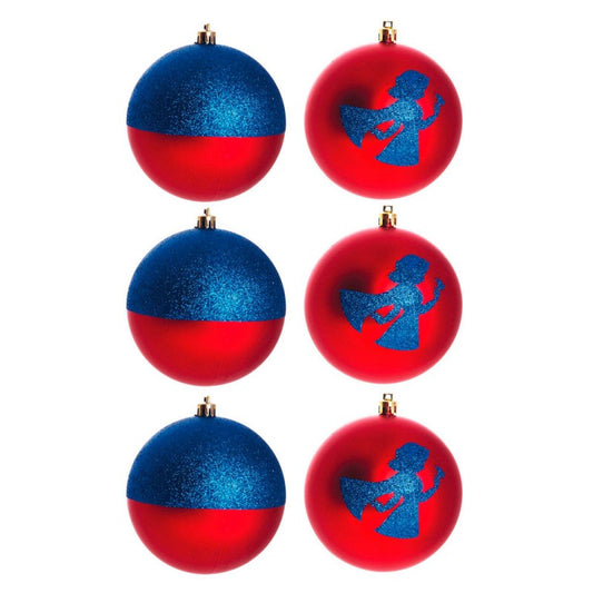 Disney Christmas Ornaments Snow White Silhouette and Matte with Glitter - Pack of 6 Balls 6cm