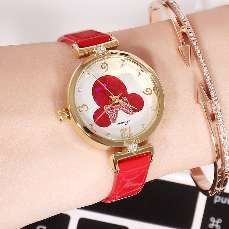 Disney Luxury Crystal Minnie Wristwatch