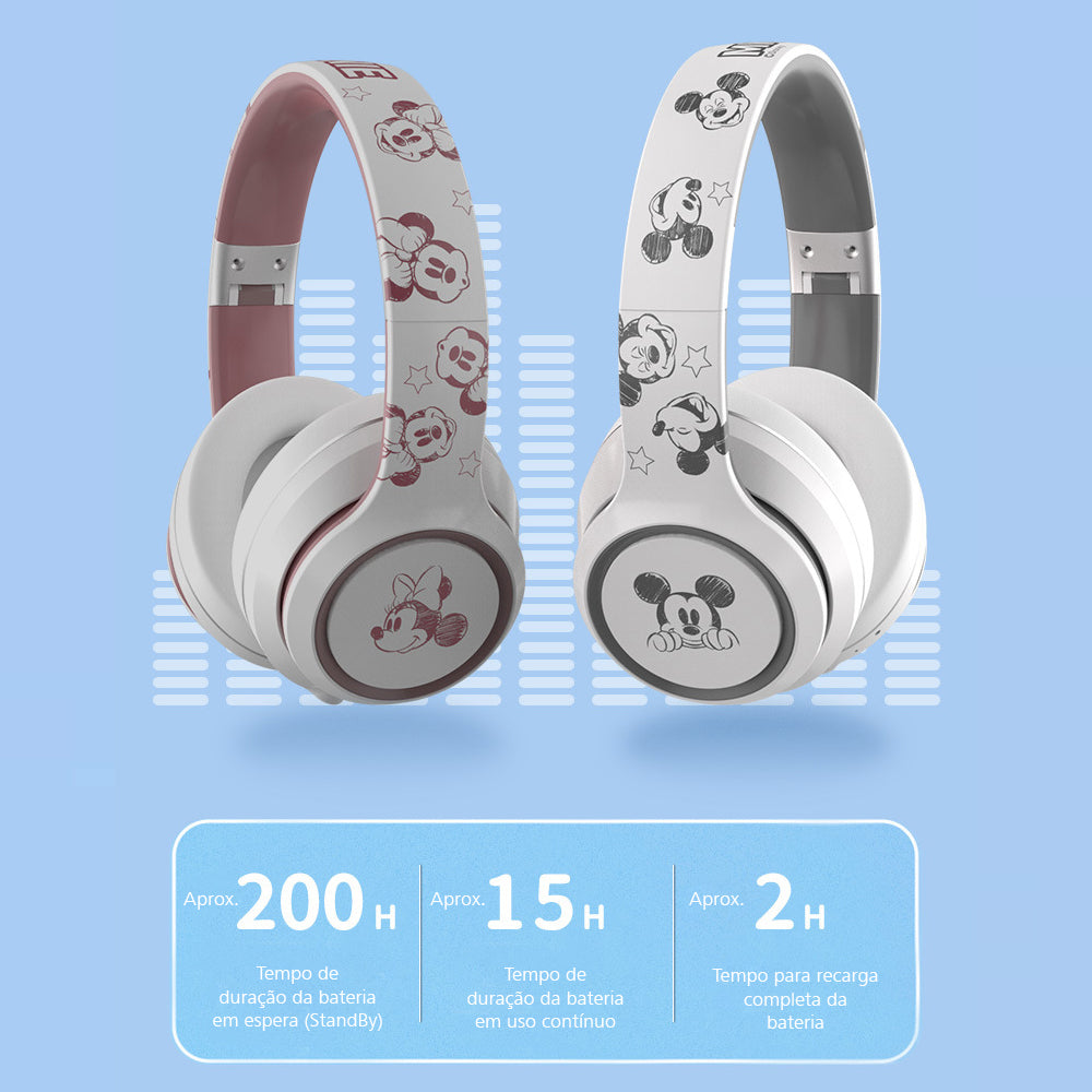 Headphone Mickey Minnie Wireless Bluetooth Surround Disney Headphones