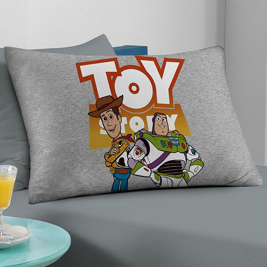 Funda de almohada Toy Story Woody y Buzz Gris