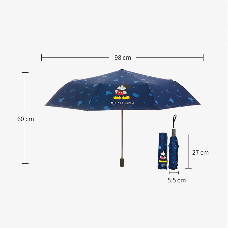 Guarda-Chuva Sombrinha Mickey Cinza com Proteção Solar UPF50+ Adulto Original Disney