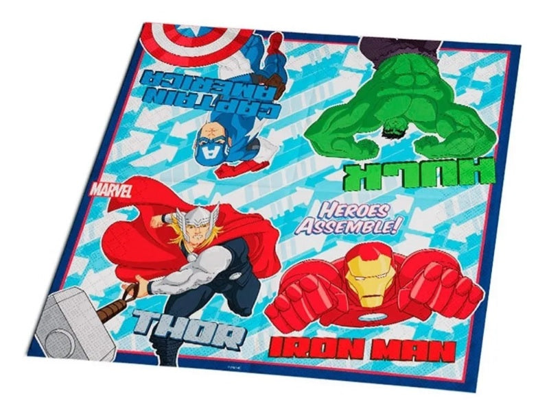 Avengers Animated Double Sheet Party Napkin 25x25cm - 16 units