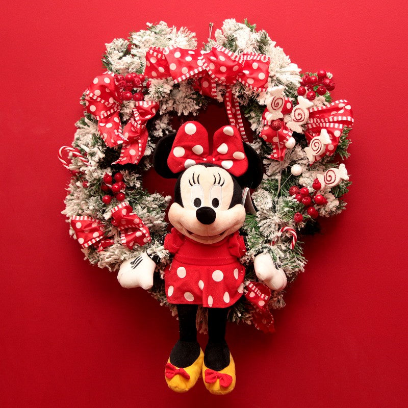 Guirlanda de Natal Minnie Mouse Poás 55 cm com Pelúcia 33 cm