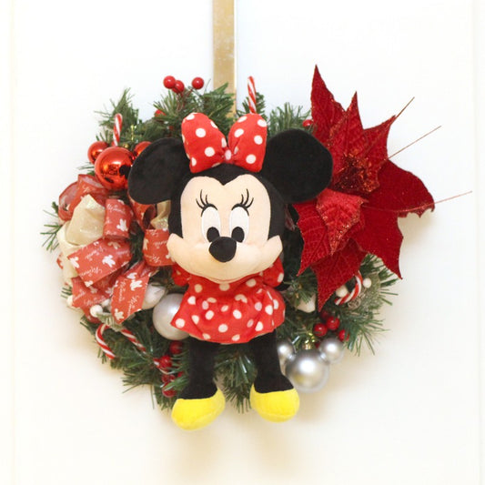 Corona Navidad Minnie Mouse Poás 30cm con Peluche 26 cm