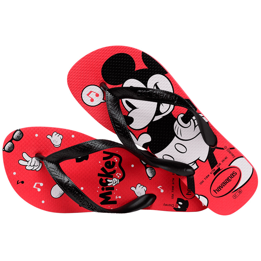 Chinelo Havaianas Top Mickey Mouse Disney Vermelho Rubi