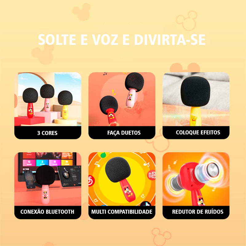 Microfone Karaokê Mickey, Minnie e Pooh Disney