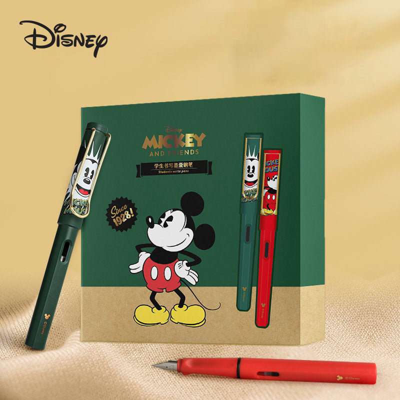 Kit 6 Canetas Tinteiro Pena Mickey Luxury Disney