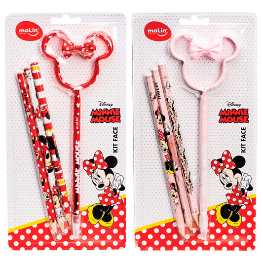 Minnie Mouse Classic Face School Kit with 1 Pen and 3 HB Pencils