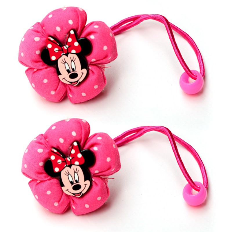 Kit Elástico de Cabelo Infantil e Borrachinhas Minnie Flor Disney