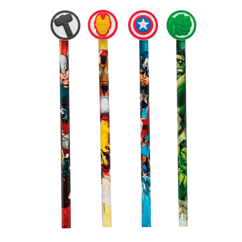 Avengers Pencil Avengers Black Rubberized Top
