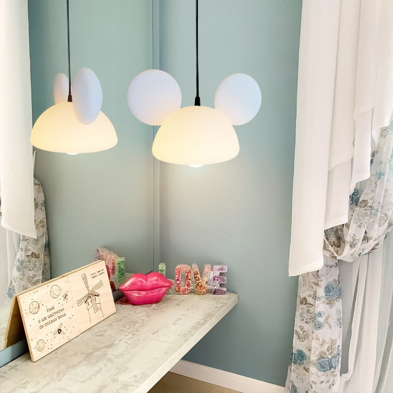 Ceiling Pendant Lamp Mickey Mouse Open White