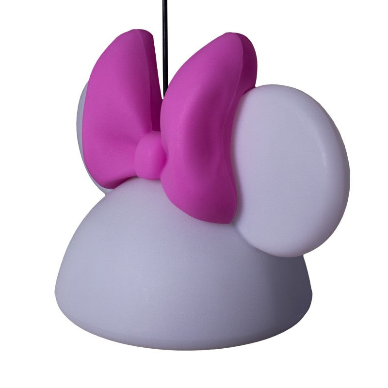 Luminária Pendente Teto Minnie Mouse Aberto Branco/Rosa