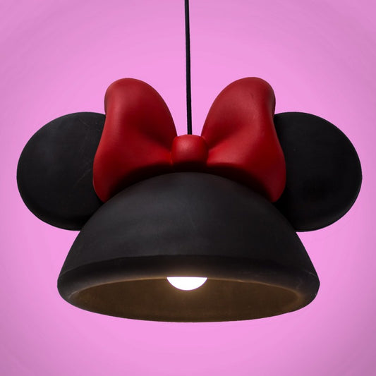 Ceiling Pendant Lamp Minnie Mouse Open Black/Red