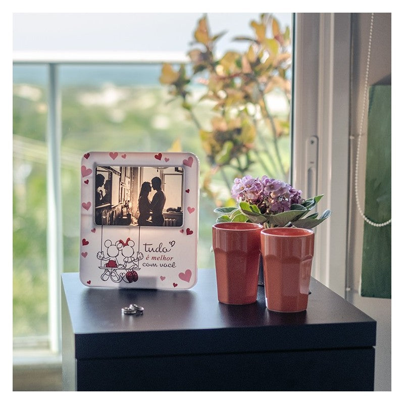 Picture Frame Lamp Mickey and Minnie Valentine
