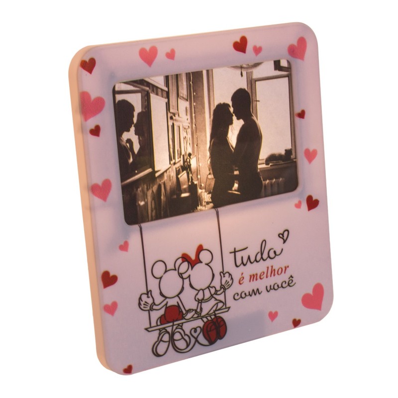 Picture Frame Lamp Mickey y Minnie Valentine
