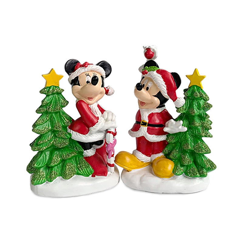 Figuras de acción de Mickey y Minnie, adornos navideños de Disney, 2 uds.