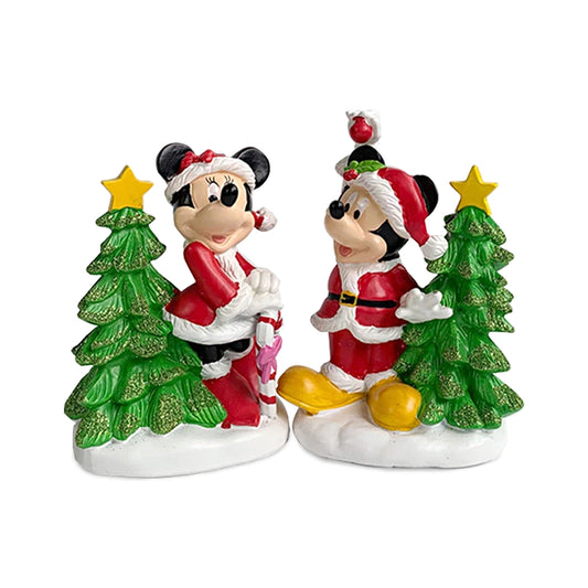 Figuras de acción de Mickey y Minnie, adornos navideños de Disney, 2 uds.