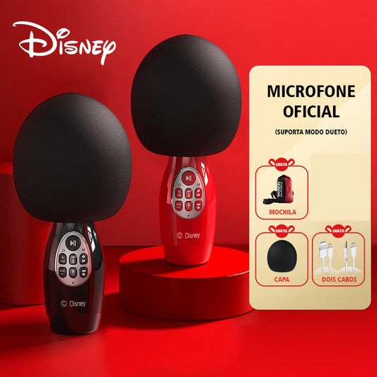 Microfone Karaokê Portátil Wireless Bluetooth Disney